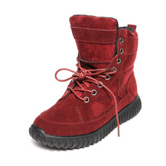 Women's demi-season shoes leather isolated on white background