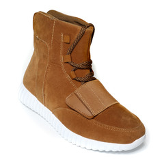 Women's demi-season shoes leather isolated on white background