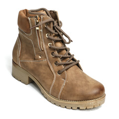 Women's demi-season shoes leather isolated on white background