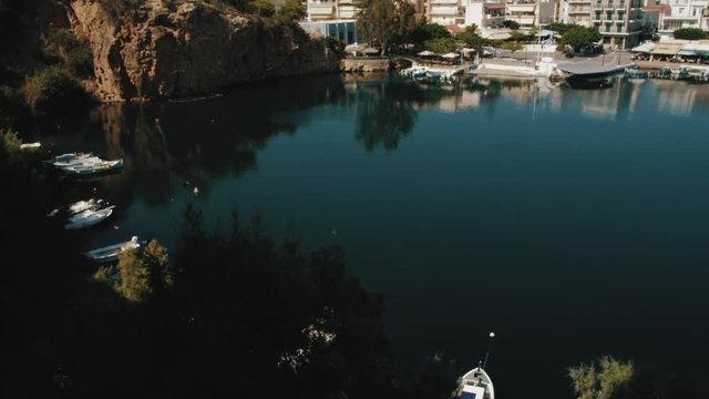 Agios Nikolaos and Voulismeni lake in Crete island, Greece.