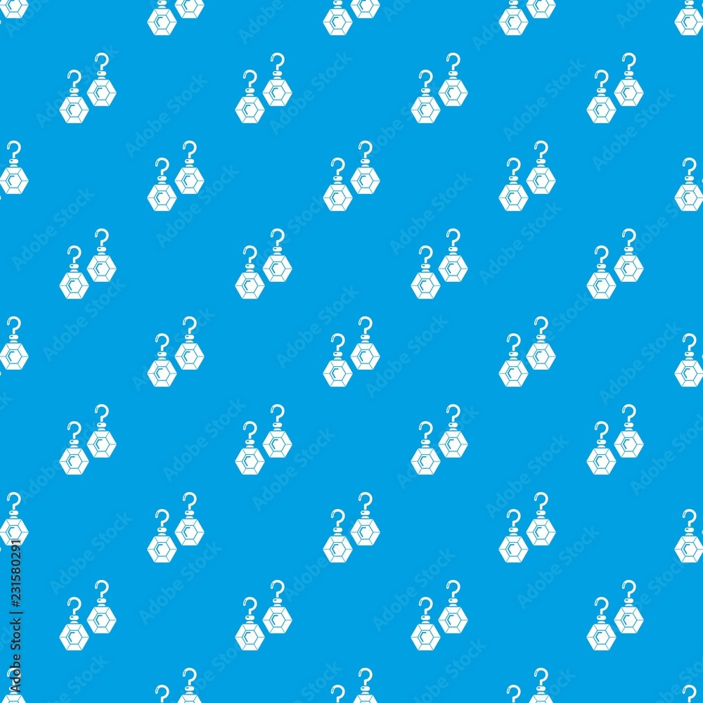 Poster emerald earrings pattern vector seamless blue repeat for any use