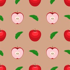 food, apple pattern, seamless, background