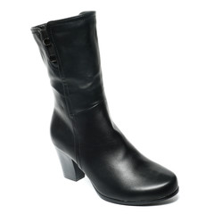 Women's demi-season shoes leather isolated on white background