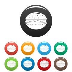 Hamburger icons set 9 color vector isolated on white for any design