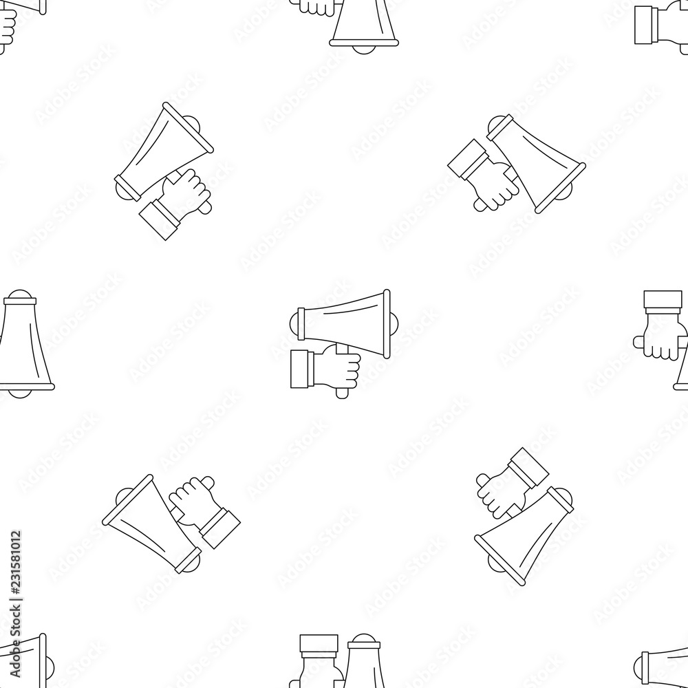 Poster hand holding speaker pattern seamless vector repeat geometric for any web design