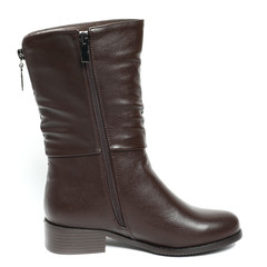 Women's demi-season shoes leather isolated on white background