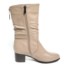 Women's demi-season shoes leather isolated on white background