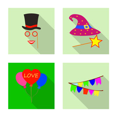 Vector illustration of party and birthday symbol. Collection of party and celebration stock vector illustration.