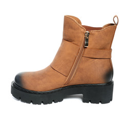 Women's demi-season shoes leather isolated on white background