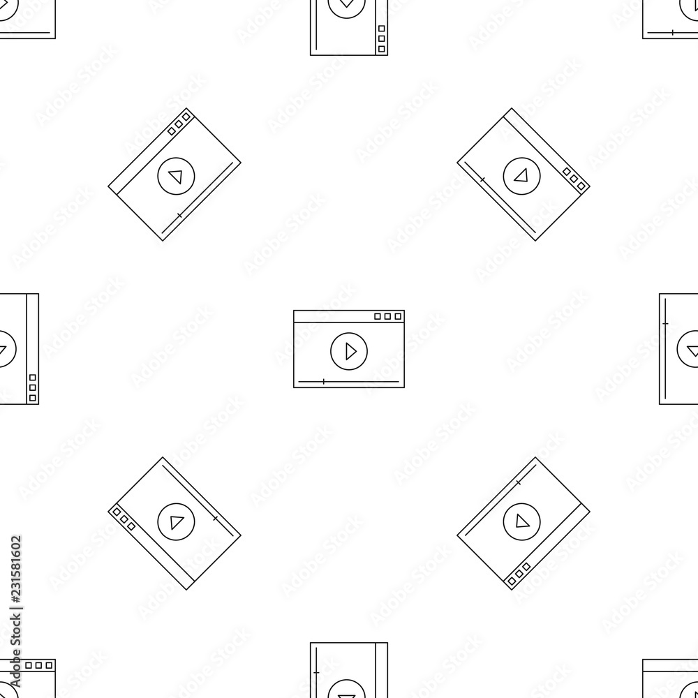 Poster video play pattern seamless vector repeat geometric for any web design