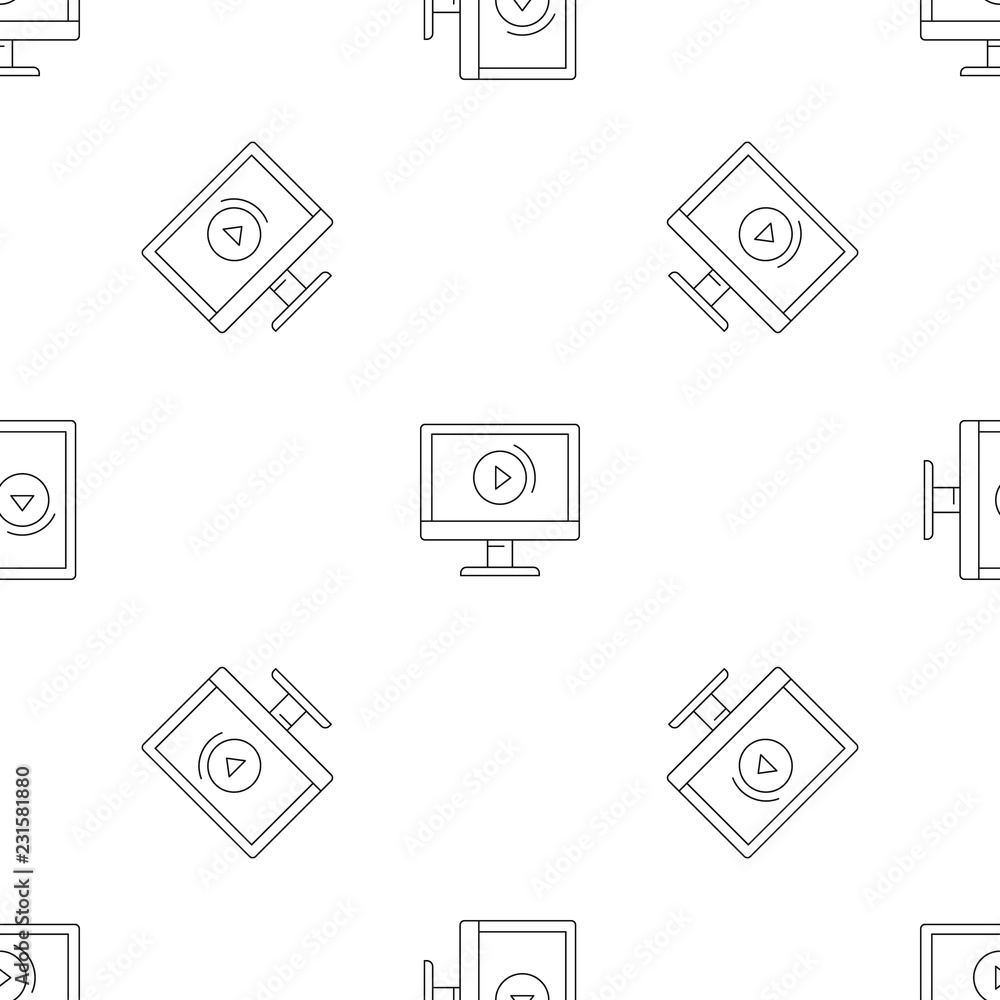Poster video online pattern seamless vector repeat geometric for any web design