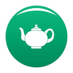 Kitchen teapot icon. Simple illustration of kitchen teapot vector icon for any design green