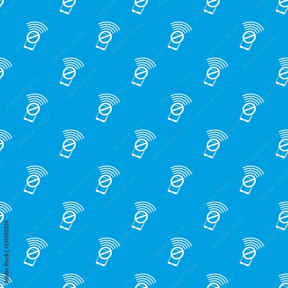 Poster no wifi smartphone pattern vector seamless blue repeat for any use