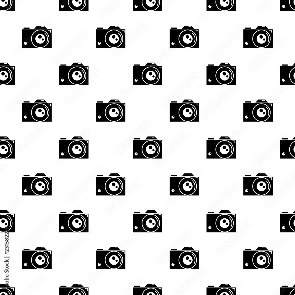 Poster retro camera pattern vector seamless repeating for any web design