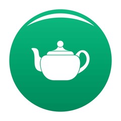 Small teapot icon. Simple illustration of small teapot vector icon for any design green