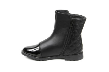 Women's demi-season shoes leather isolated on white background