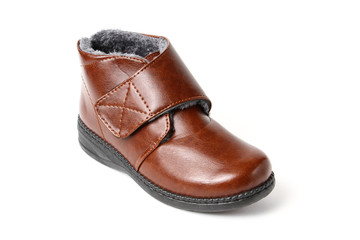 Women's demi-season shoes leather isolated on white background