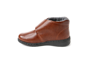 Women's demi-season shoes leather isolated on white background