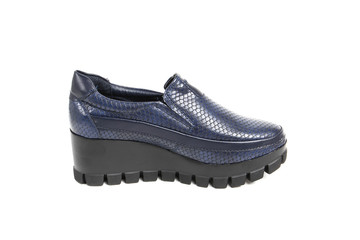 Women's demi-season shoes leather isolated on white background