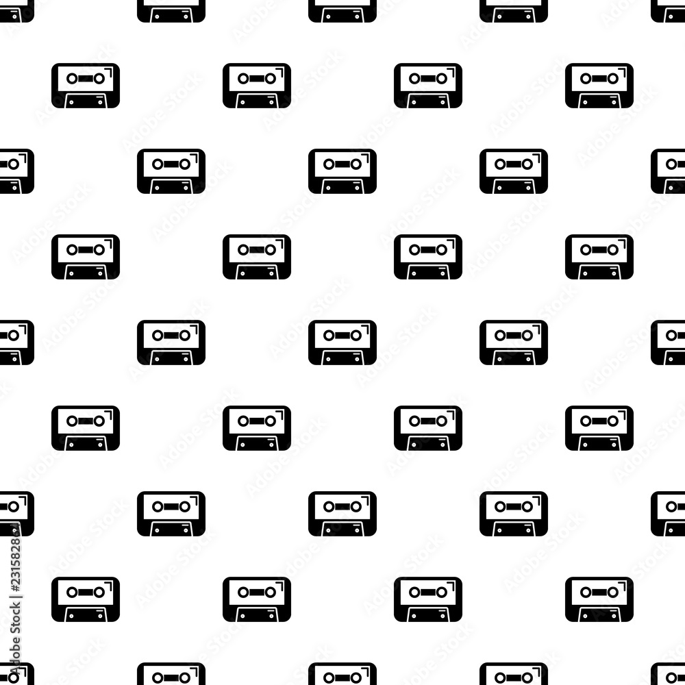 Poster cassete tape pattern vector seamless repeating for any web design