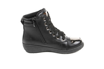 Women's demi-season shoes leather isolated on white background