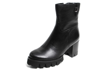 Women's demi-season shoes leather isolated on white background