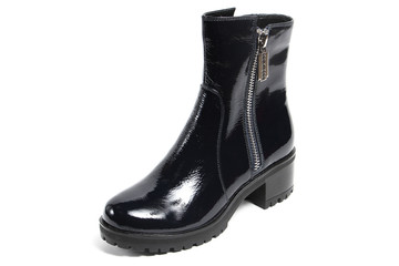 Women's demi-season shoes leather isolated on white background