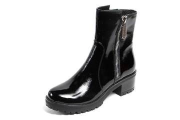 Women's demi-season shoes leather isolated on white background