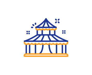 Fototapeta premium Circus line icon. Amusement park sign. Colorful outline concept. Blue and orange thin line color icon. Circus Vector