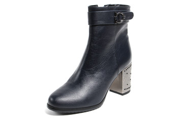 Women's demi-season shoes leather isolated on white background