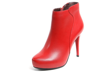 Women's demi-season shoes leather isolated on white background