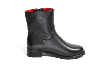 Women's demi-season shoes leather isolated on white background