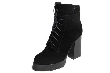 Women's demi-season shoes leather isolated on white background