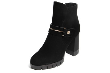 Women's demi-season shoes leather isolated on white background