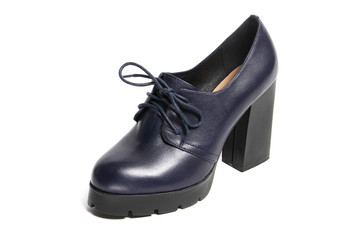 Women's demi-season shoes leather isolated on white background