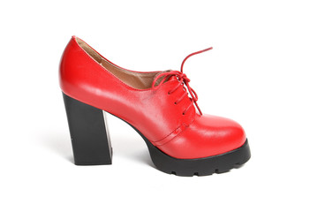 Women's demi-season shoes leather isolated on white background