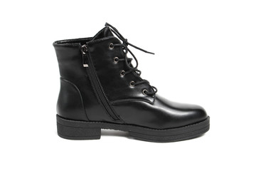 Women's demi-season shoes leather isolated on white background