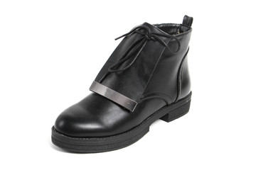 Women's demi-season shoes leather isolated on white background