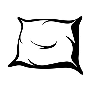 Simple, Flat Pillow Icon. Isolated On White