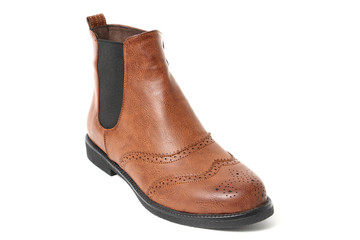 Women's demi-season shoes leather isolated on white background