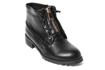 Women's demi-season shoes leather isolated on white background