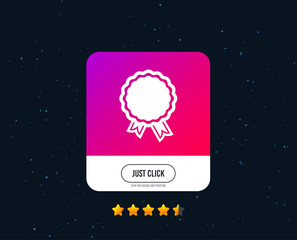 Award icon. Best guarantee symbol. Winner achievement sign. Web or internet icon design. Rating stars. Just click button. Vector