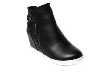 Women's demi-season shoes leather isolated on white background