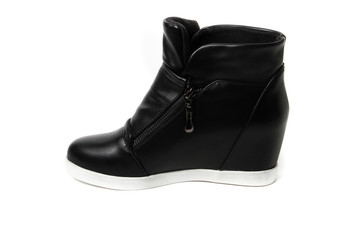 Women's demi-season shoes leather isolated on white background