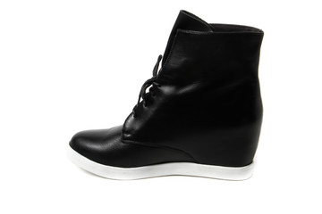 Women's demi-season shoes leather isolated on white background