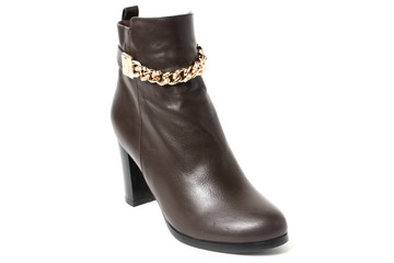 Women's demi-season shoes leather isolated on white background