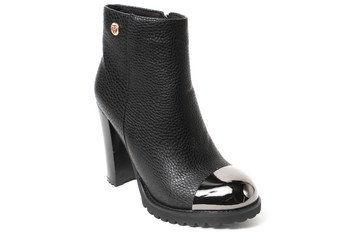 Women's demi-season shoes leather isolated on white background