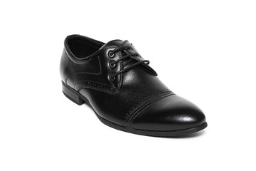Office leathers man shoes isolated on white