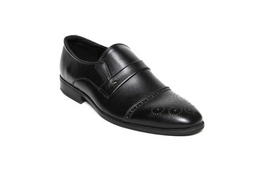 Office leathers man shoes isolated on white
