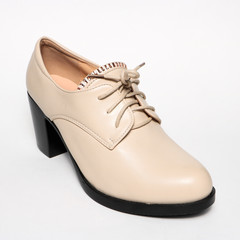 Women's shoes leather isolated on white background